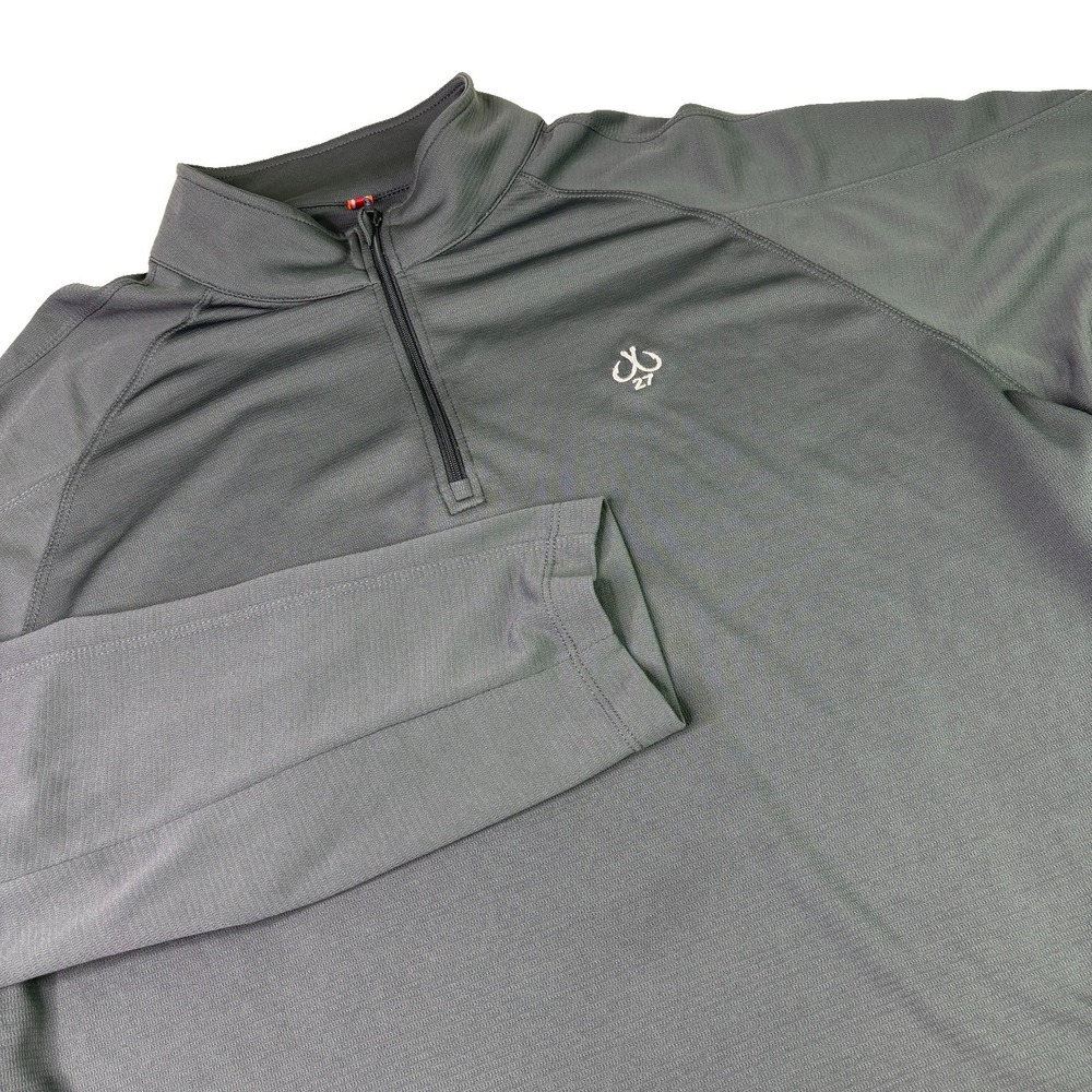 Montauk Tackle Co. Pullover Mens XXL Quarter Zip Charcoal Gray Long Fishing